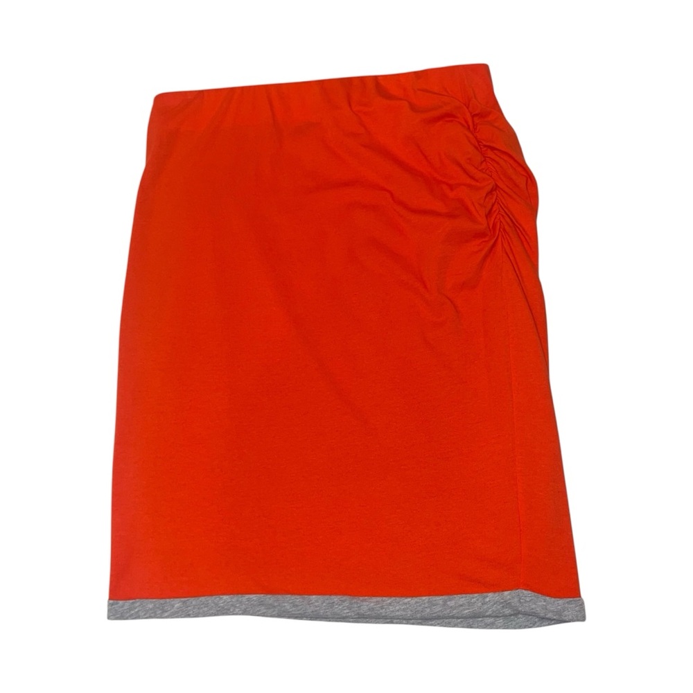 Cabi 229 Womens Reversible Tube Skirt Sz Medium Coral Gray Pull On Cotton Blend